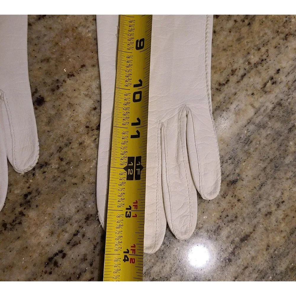 Vintage Size S Off White Soft Leather Formal 14